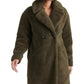 Lucky Brand Women's Teddy Fuzzy Double Breasted Coat Green Size Small