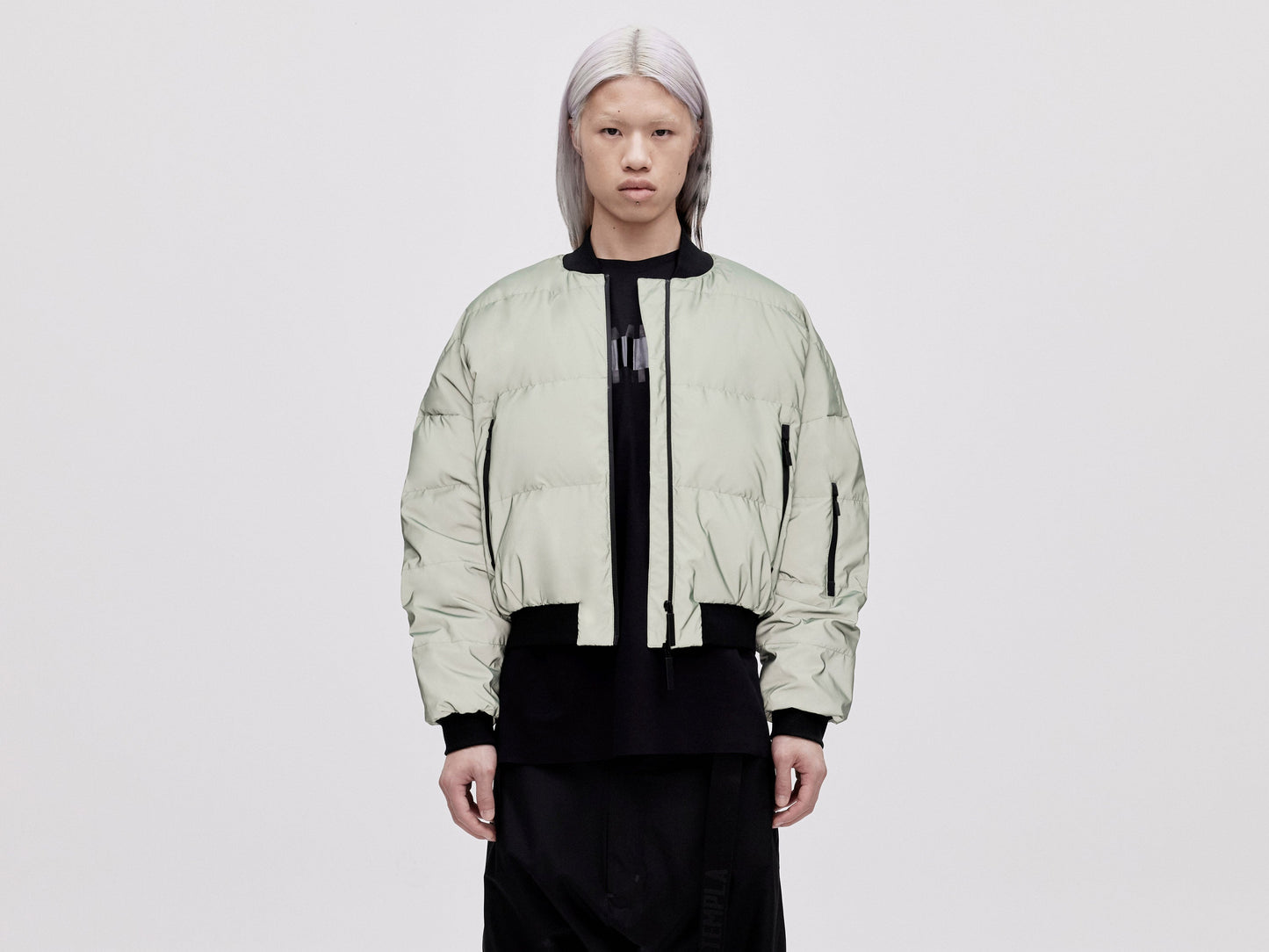 Reflective Bomber Down Jacket Unisex - Reflective Jade