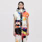 Cropped Down Vest - Light Splatter