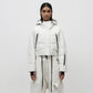 Cropped Leather Down Jacket - Vaporous Grey