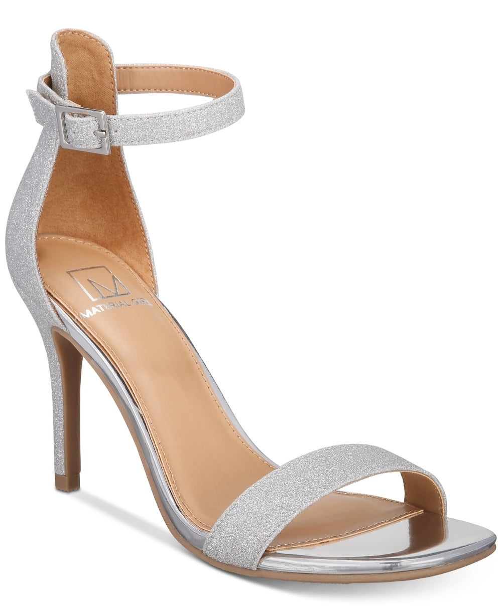 Material Girl Women's Blaire Two-Piece Dress Sandals Gray Size 10.5M