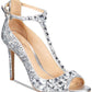 Jewel Badgley Mischka Women's Conroy T-Strap Evening Sandals Silver Size 8.5 M