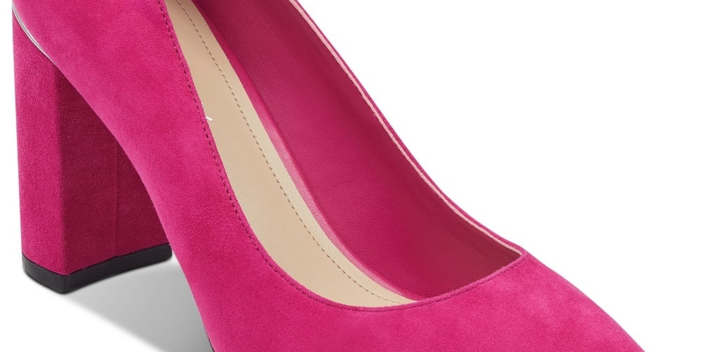 Marc Fisher Women's Viviene Leather Pointed Toe Classic Pumps Pink Size 6 M