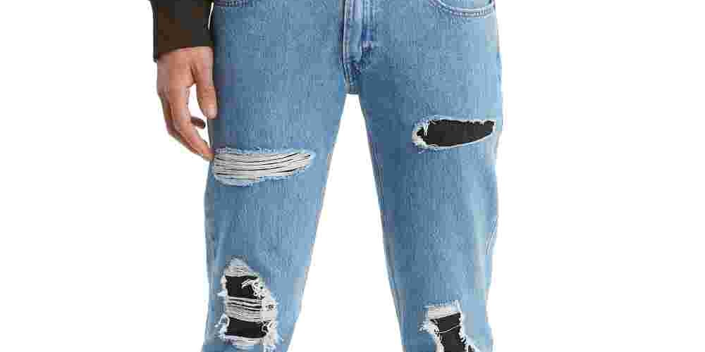 Levi's Men's 511 Slim Fit Rip And Repair Jeans Blue Size 30X30