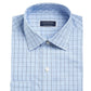 Club Room Men's Classic/Regular Fit Performance Windowpane Dress Shirt Navy Size 34-35
