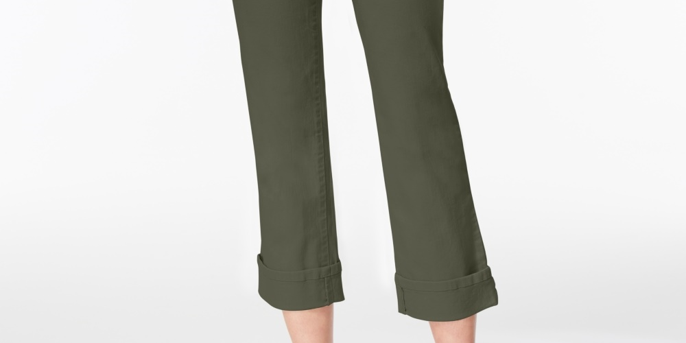 Style & Co Women's Petite Curvy-Fit Capri Jeans Green Size 4 P
