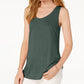 Maison Jules Women's Scoop Neck Tank Top Green Size X-Large