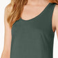 Maison Jules Women's Scoop Neck Tank Top Green Size X-Large