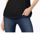 Style & Co Women's Cotton Front-Knot Distressed Blouse Black Size X-Large