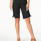 Style & Co Women's Zipper Bermuda Cargo Shorts  Black Size 18