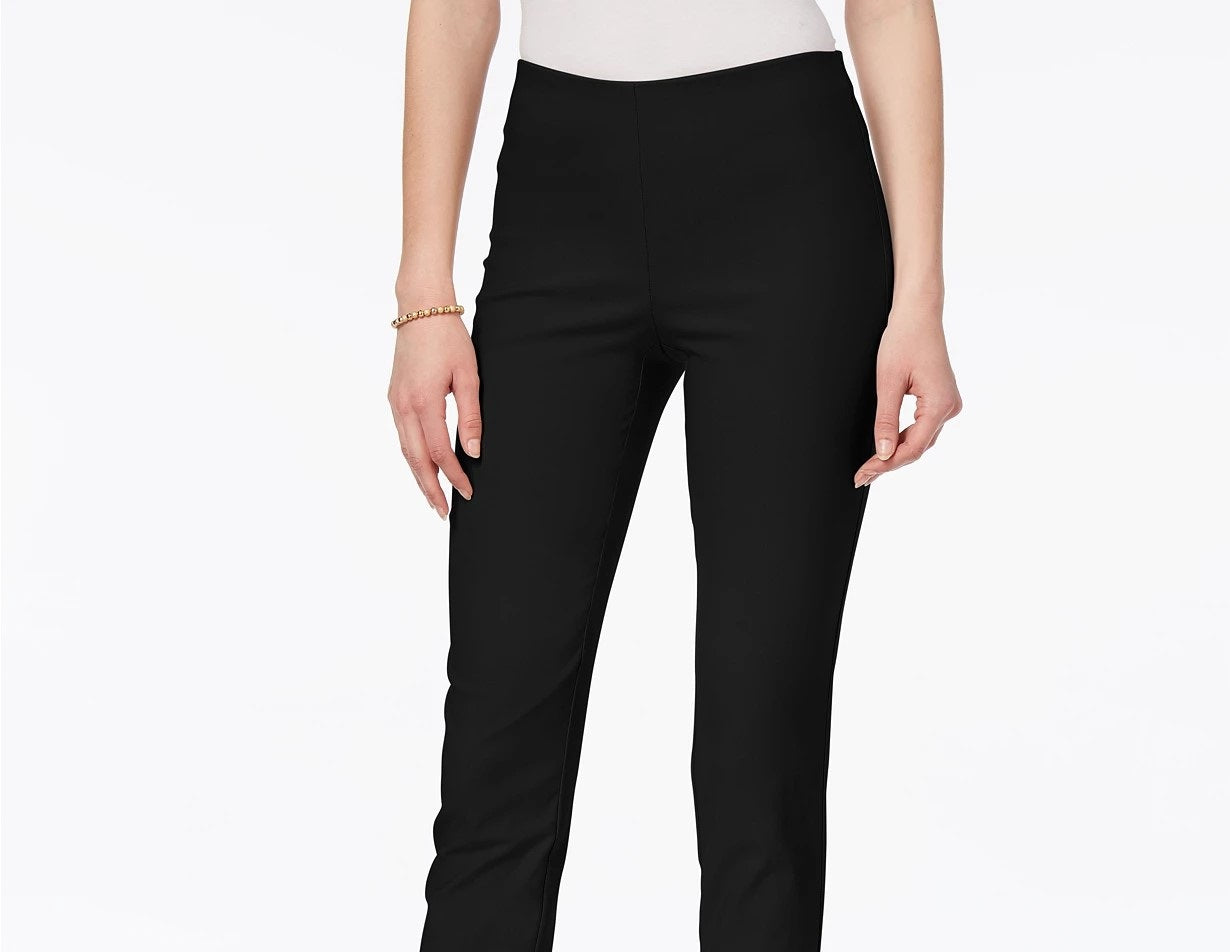 Charter Club Women's Chelsea Petite Tummy-Control Ankle Pants Black Size 14 P