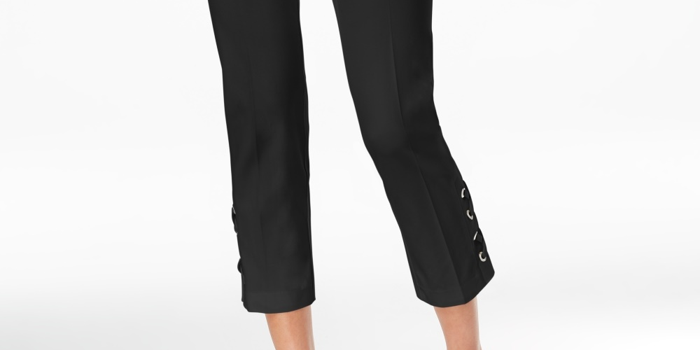 Alfani Women's Lace Up Capri Pants Black Size 8 Petite
