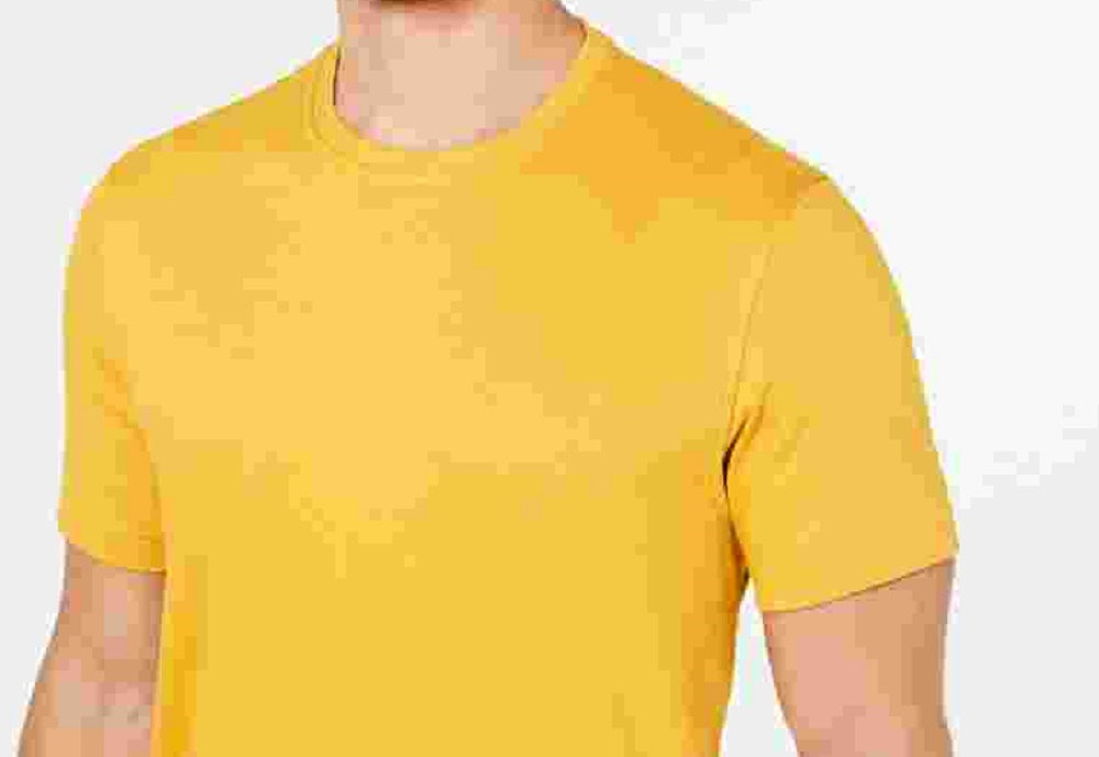 Tasso Elba Men's Supima Blend Crewneck Short-Sleeve T-Shirt Yellow Size Large