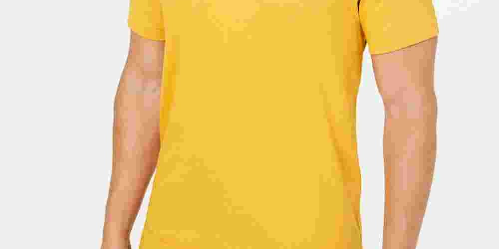 Tasso Elba Men's Supima Blend Crewneck Short-Sleeve T-Shirt Yellow Size Large