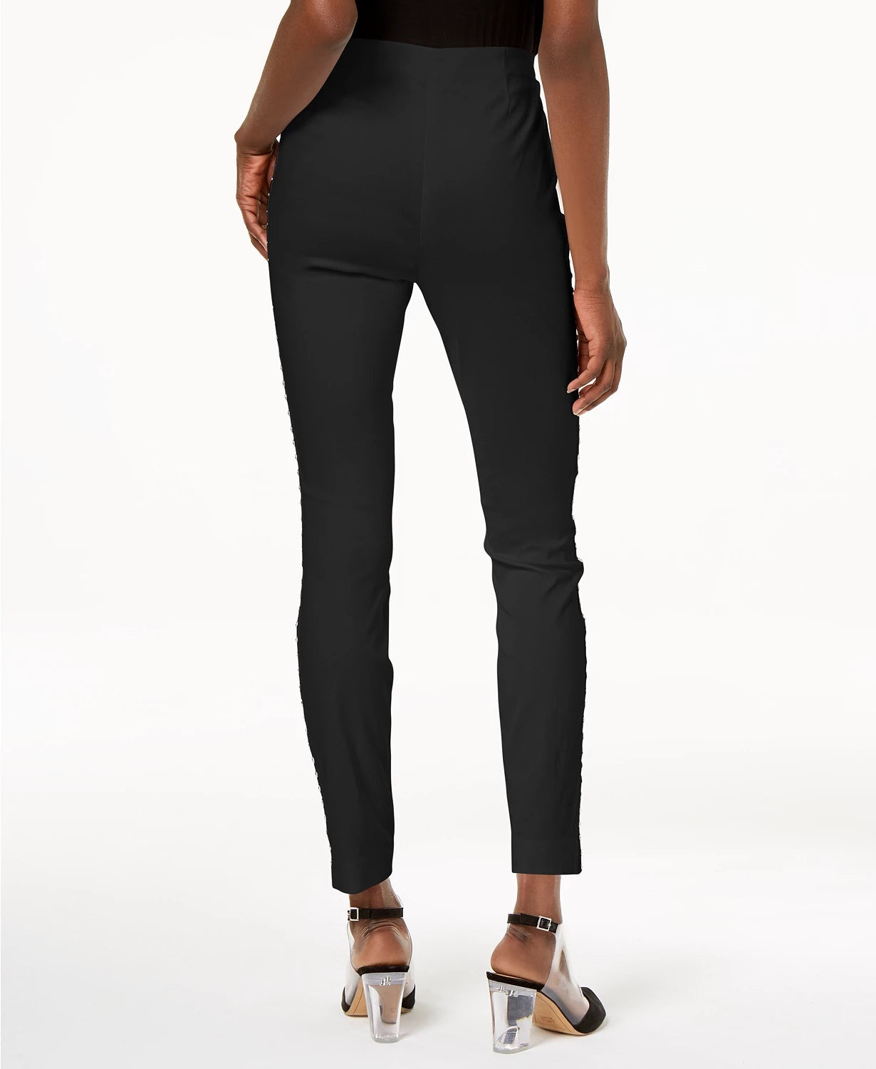 INC International Concepts Women's Studded Skinny Pants Black Size 8 Petite