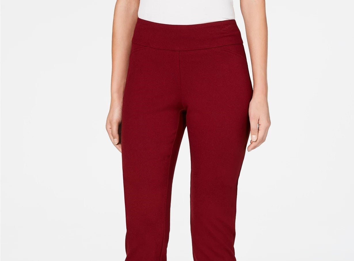 Charter Club Women's Petite Pull-On Ponte-Knit Pants Wine Size 2P