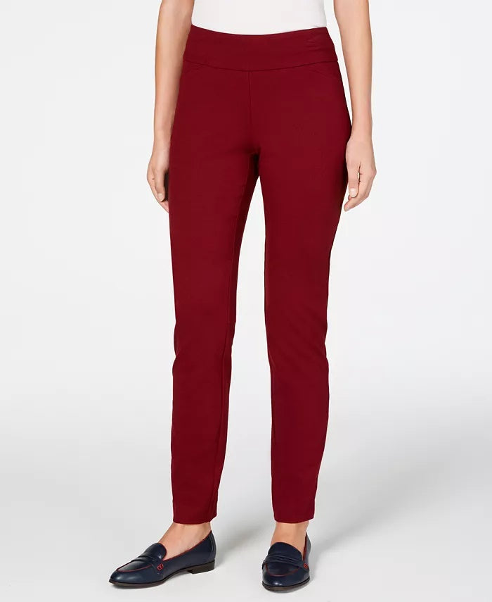 Charter Club Women's Pull-On Ponte-Knit Pants Red Size 4 Petite