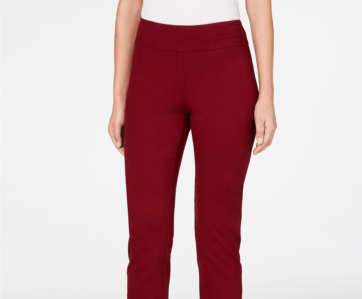 Charter Club Women's Petite Pull-On Ponte-Knit Pants Red Size 8 P