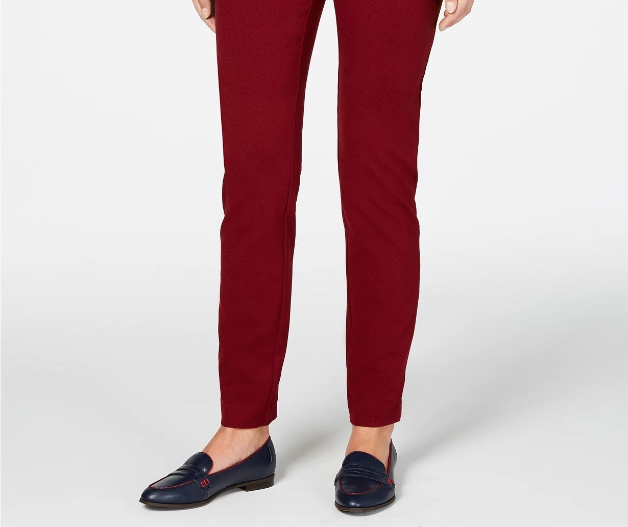Charter Club Women's Petite Pull-On Ponte-Knit Pants Red Size 8 P