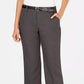 Charter Club Women's Belted Tummy-Control Trousers Dark Gray Size 12