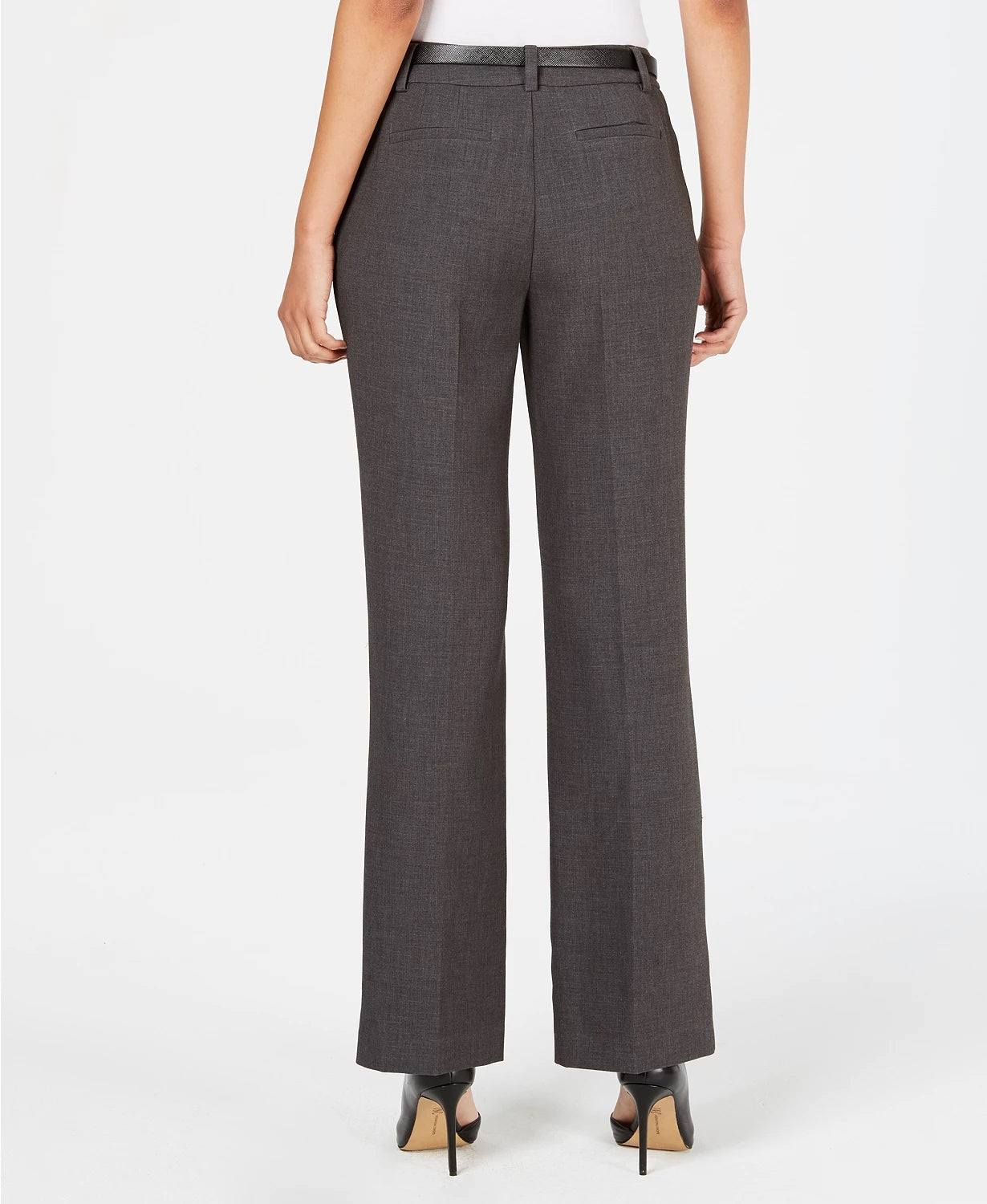 Charter Club Women's Belted Slim It Up Trousers Black Size 4 Petite