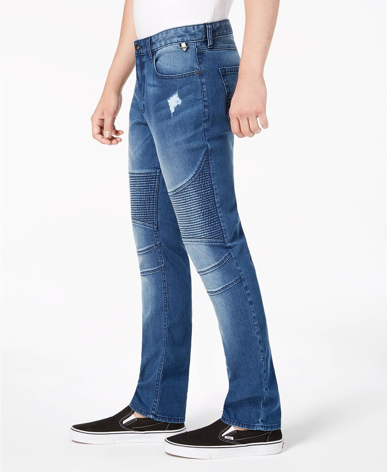 American Rag Men's Slim Fit Moto Jeans Blue Size 30X32