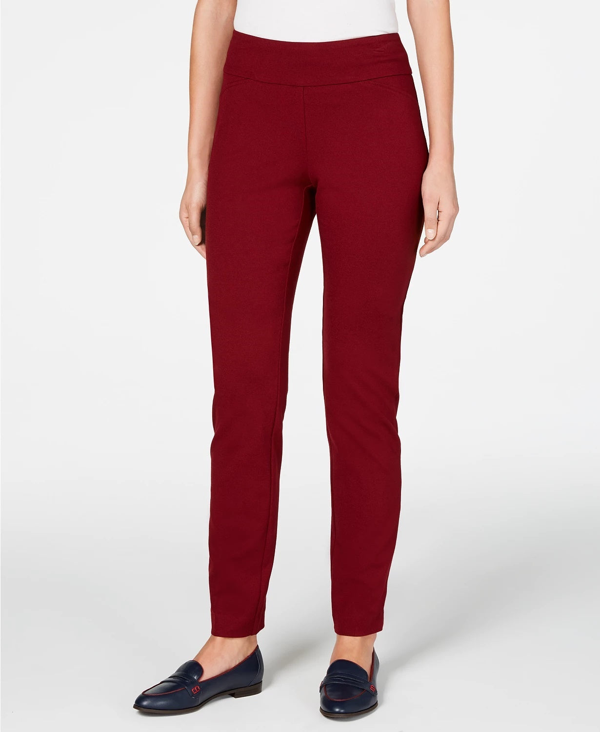 Charter Club Women's Cambridge Pull On Ponte Pants Brown Size 8