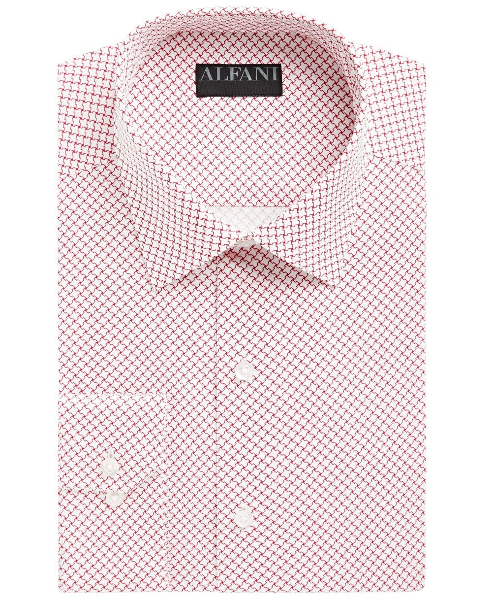 AlfaTech by Alfani Men's Slim-Fit Performance Stretch Easy-Care Dress Shirt White Size 17.5X34-35