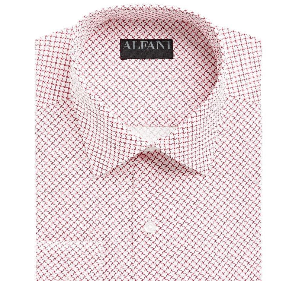 AlfaTech by Alfani Men's Slim-Fit Performance Stretch Easy-Care Dress Shirt White Size 17.5X34-35