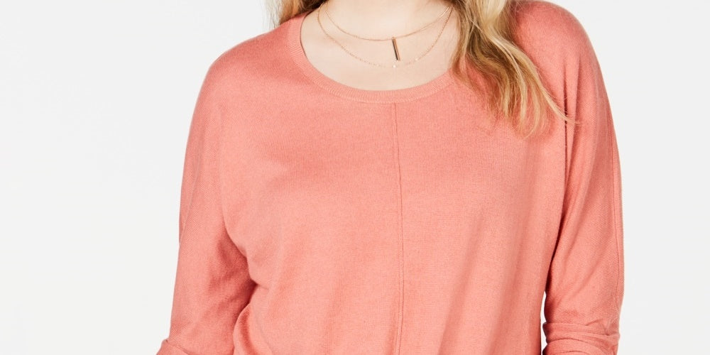 Style & Co Women's Tie Front Sweater Orange Size XX-Large