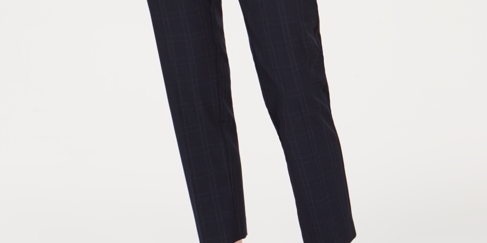 Charter Club Women's Plaid Ankle Length Pants Blue Size 10 Petite
