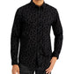INC International Concepts Men's Flocked Floral Shirt Black Size XX-Large