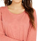 Style & Co Women's Long Sleeve Crewneck Top Orange Size X-Large