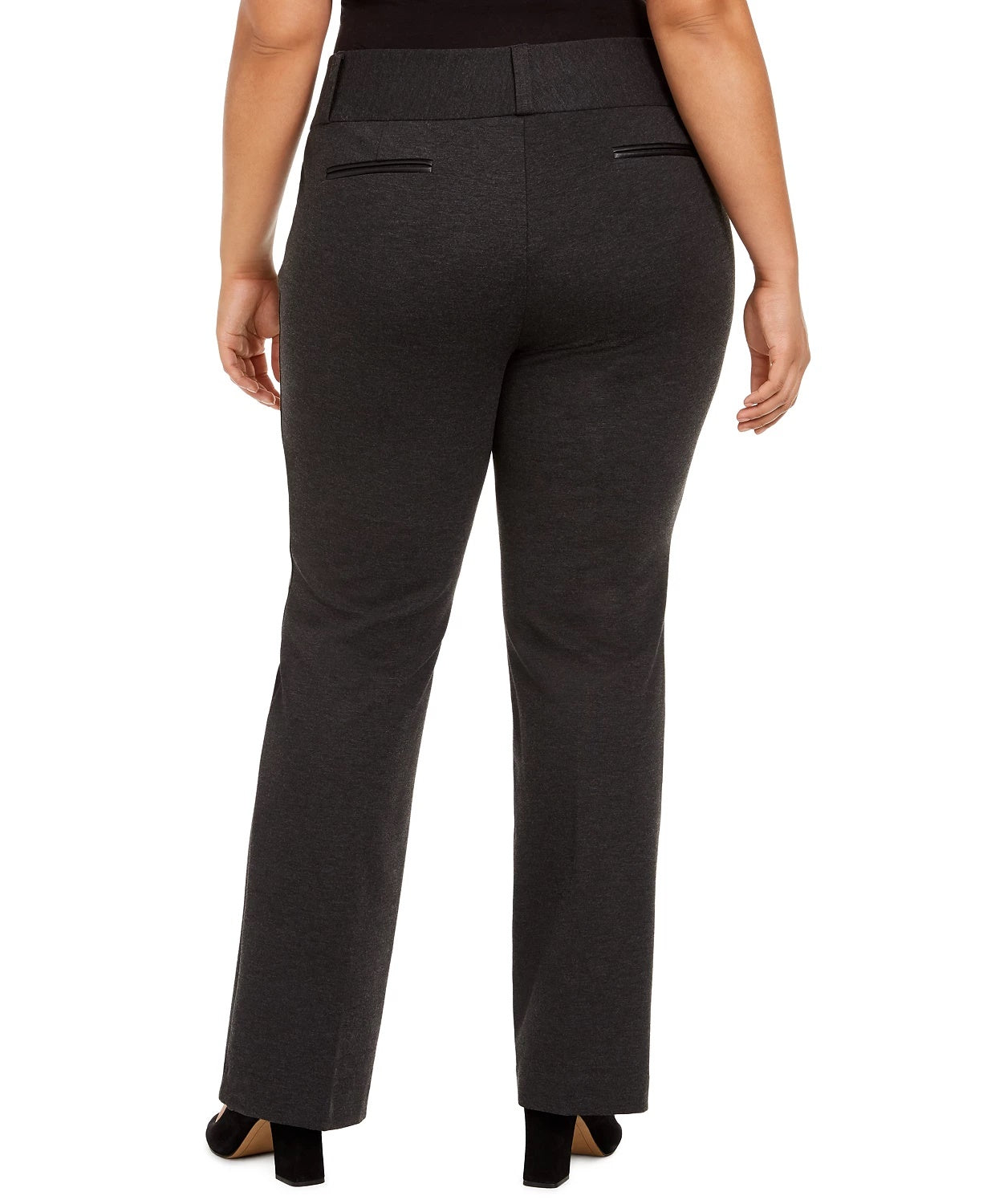 Alfani Women's Plus Size Mid-Rise Pants Dark Gray Size 22W