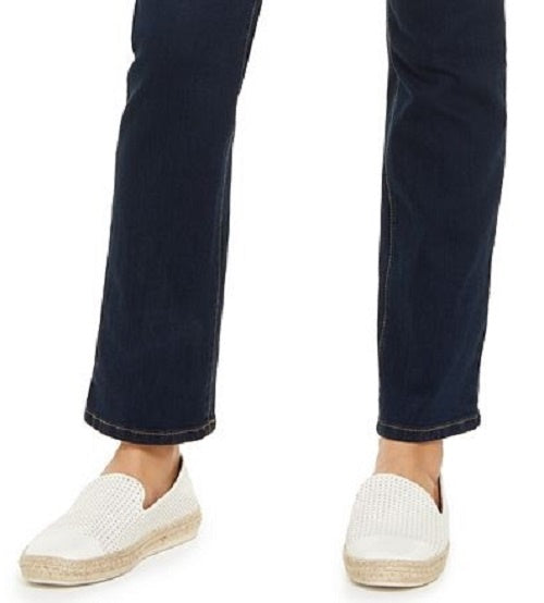 Style & Co Women's Tummy-Control Straight-Leg Jeans Dark Blue Size 18