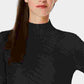 Charter Club Women's Mixed-Stitch Mock-Neck Sweater Black Size Small