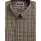 Club Room Men's Gordon Plaid Long Sleeves Dress Shirt Green Size 18.5X34-35