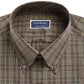 Club Room Men's Gordon Plaid Long Sleeves Dress Shirt Green Size 18.5X34-35