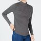 Charter Club Women's Cotton Striped Mock-Neck T-Shirt Dark Gray Size XX Large