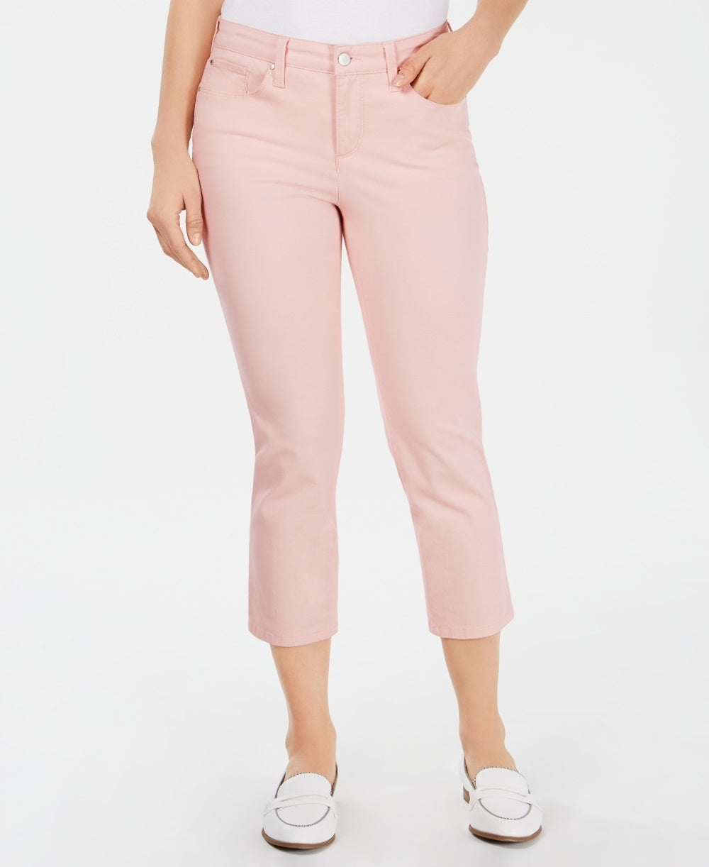 Charter Club Women's Tummy Control Bristol Capri Jeans Pink Size 6