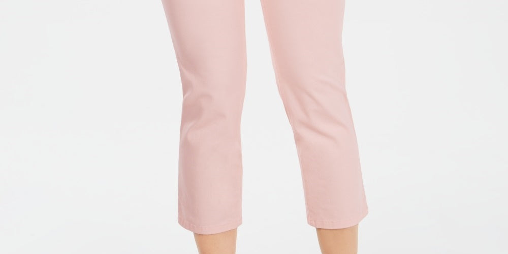 Charter Club Women's Tummy Control Bristol Capri Jeans Pink Size 6