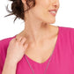 JM Collection Women's Asymmetrical Necklace Blouse Pink Size Small