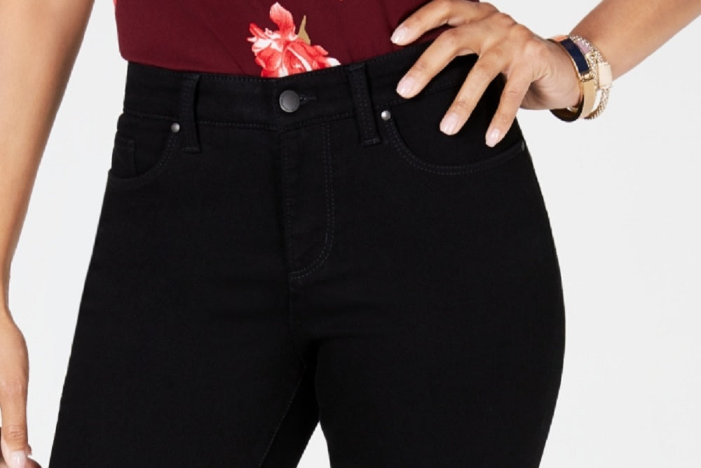 Charter Club Women's Tummy-Control Bristol Capri Jeans Black Size 8 Petite
