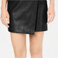 Bar III Women's  Faux Leather Skirt Black Size X-Small