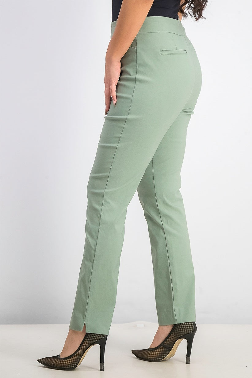 Charter Club Women's Cambridge Skinny Pull On Tummy Control Pants Green Size 4