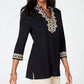 Charter Club Women's Lace Trim Tunic Top Black Size Medium