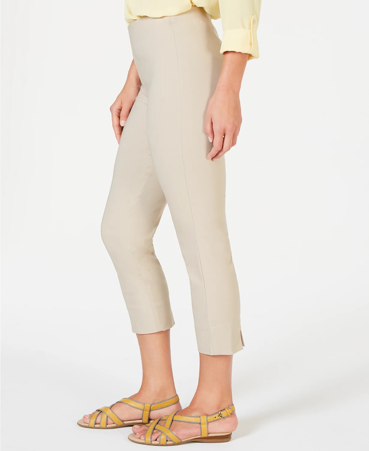 Charter Club Women's Chelsea Pull-On Tummy-Control Capris Beige Size 10