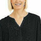 Charter Club Women's Double-Ruffle Textured Pintuck Top Black Size X-Small