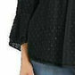 Charter Club Women's Double-Ruffle Textured Pintuck Top Black Size X-Small