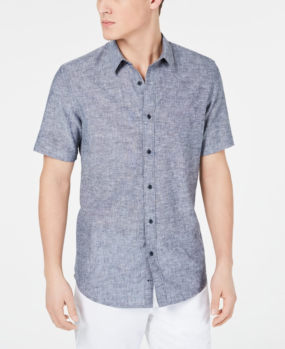 American Rag Men's Chambray Textured Shirt Blue Size Small